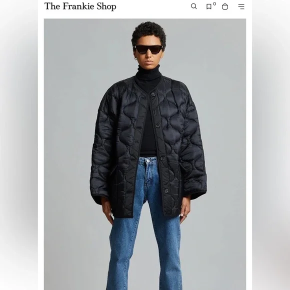 NWT THE FRANKIE SHOP TEDDY QUILTED JACKET - BLACK-PLEASE READ LISTING DETAILS - Picture 4 of 10